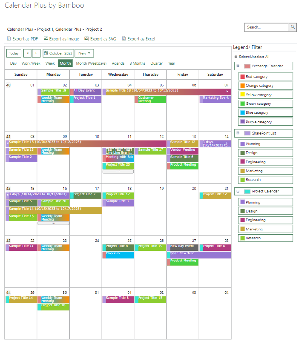 New Exchange Online Calendar Integration for Calendar Plus by Bamboo for SharePoint Online