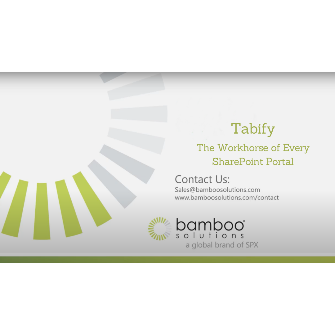 Tabify — The Workhorse of Every SharePoint Portal